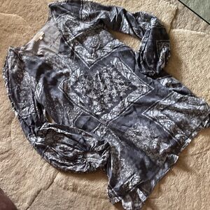 Promesa Charcoal Patterned mini dress with awesome back size M